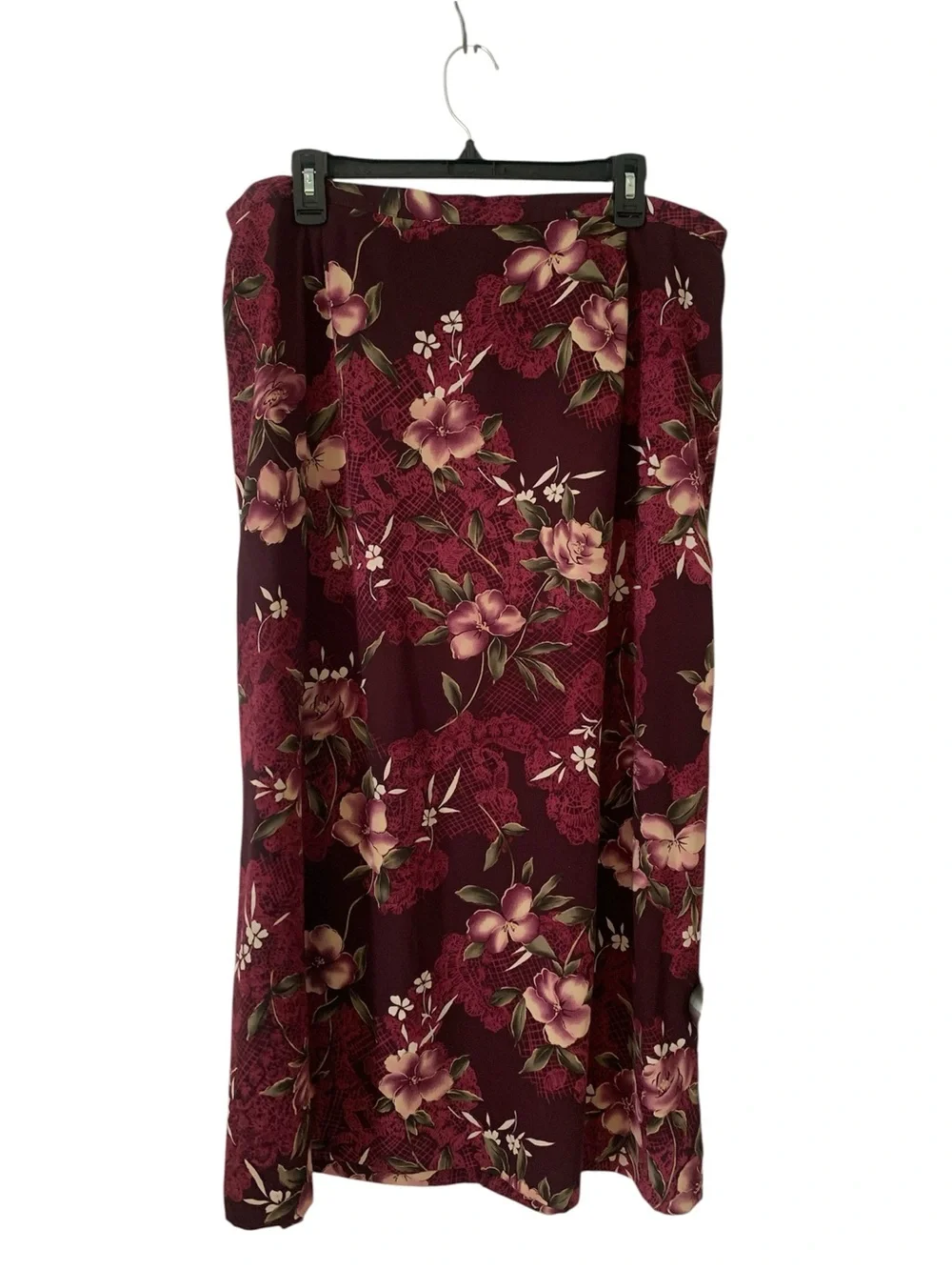 ⁠Vintage Kathie Lee Floral Maxi Skirt Plum Purple Plus Size 22W 90s Whimsygoth